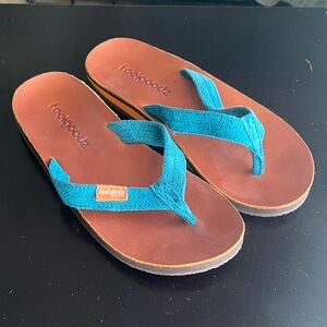Feelgoodz Teal Suede Flip Flops
